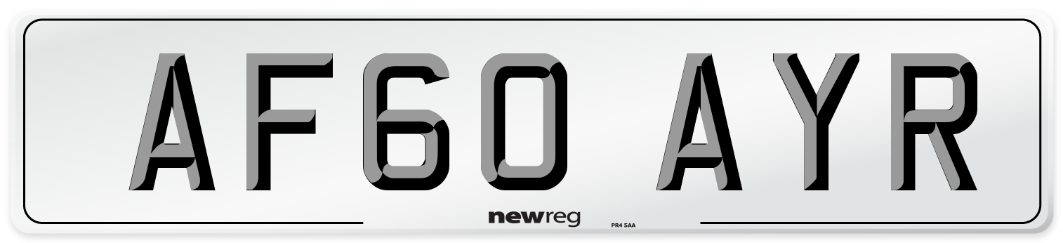 AF60 AYR Number Plate from New Reg